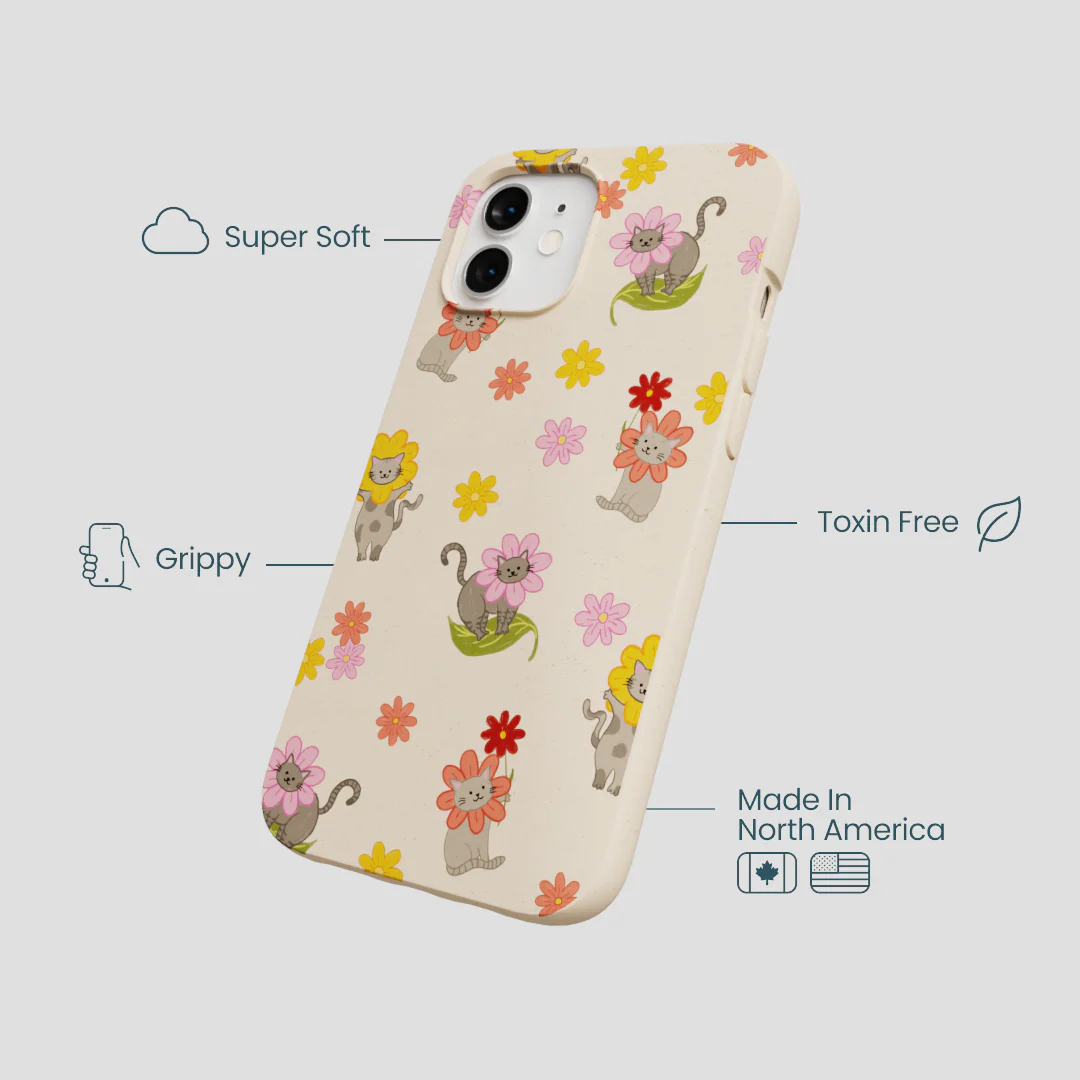 Seashell Flower Cats iPhone 12/ iPhone 12 Pro Case - Image 3