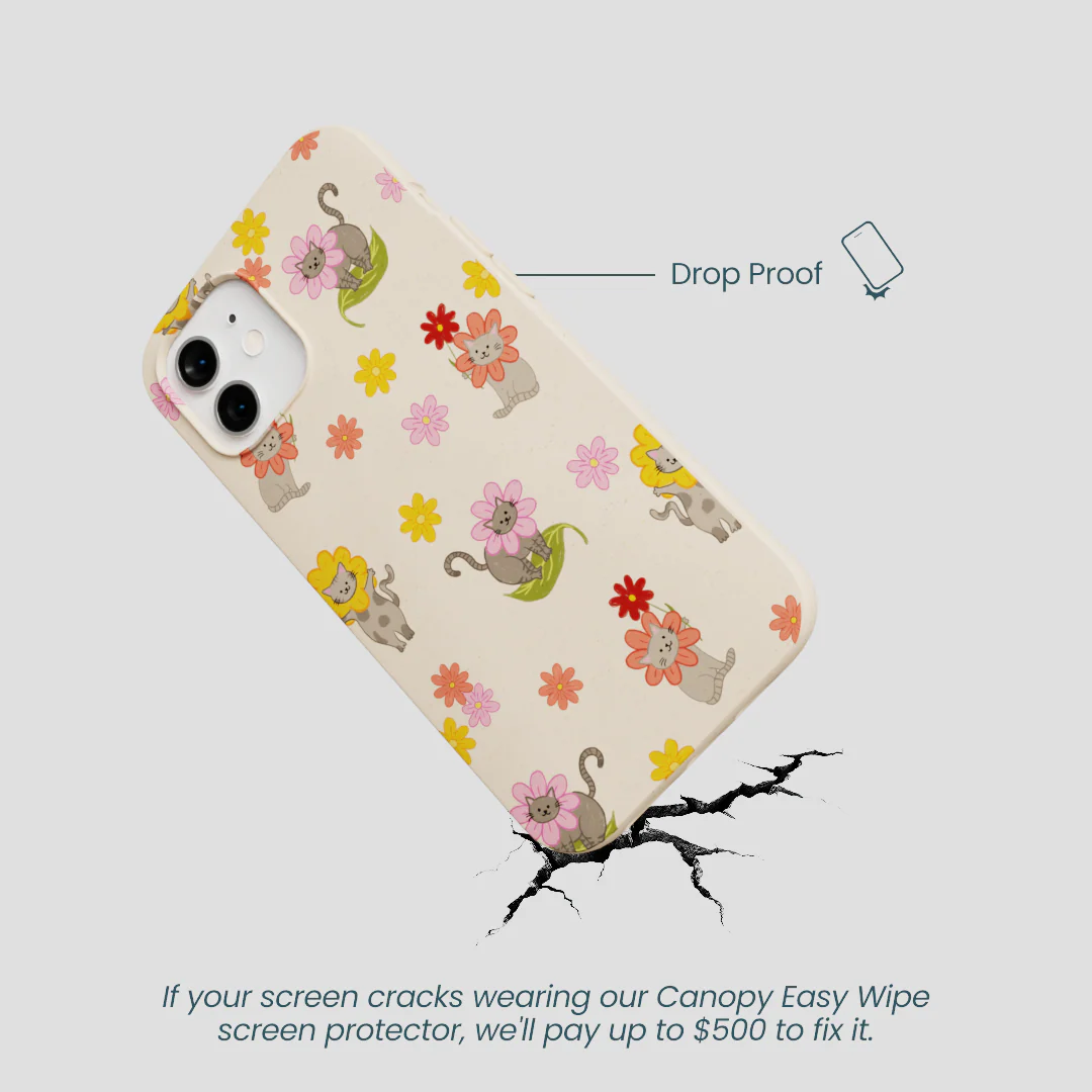 Seashell Flower Cats iPhone 12/ iPhone 12 Pro Case - Image 4