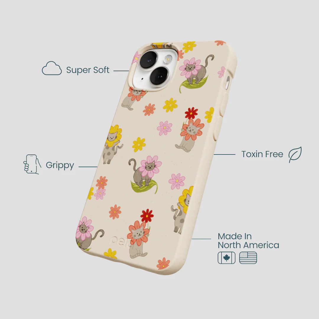 Seashell Flower Cats iPhone 13 Case - Image 4