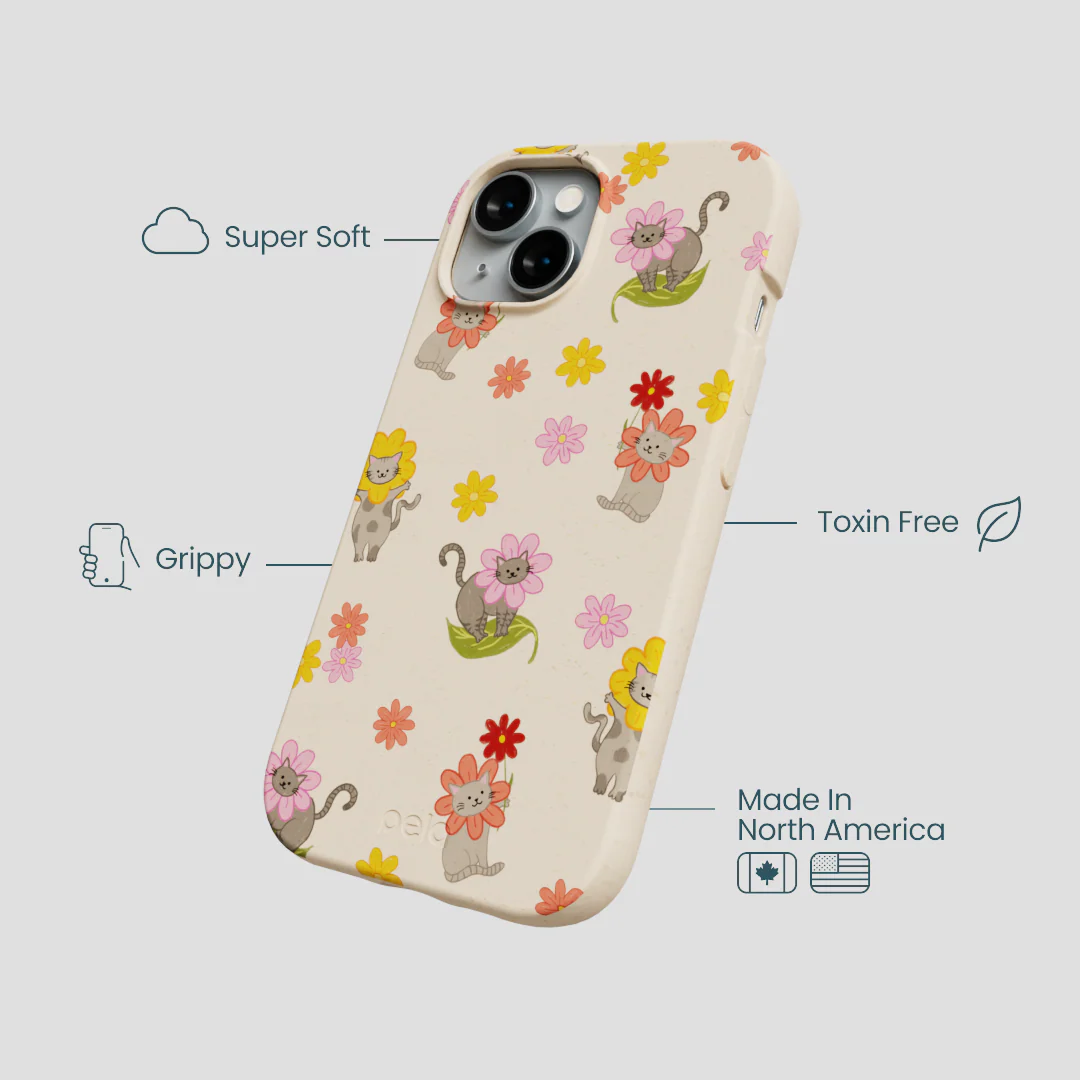 Seashell Flower Cats iPhone 14 Case - Image 4