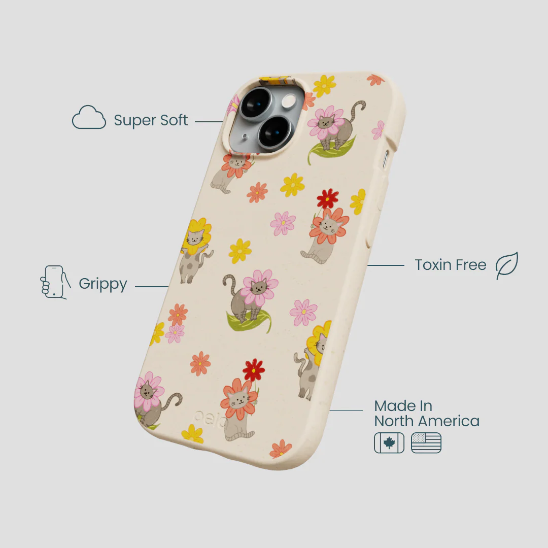 Seashell Flower Cats iPhone 15 Case - Image 4