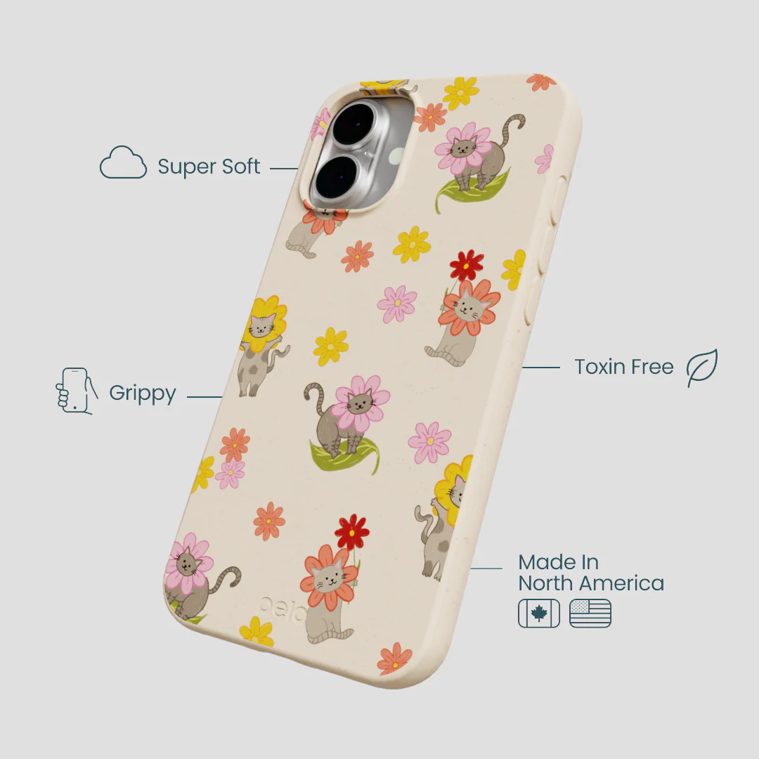 Seashell Flower Cats iPhone 16 Plus Case - Image 4