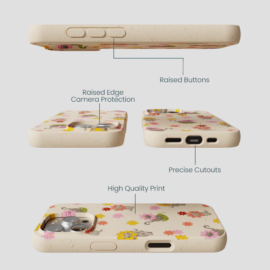 Seashell Flower Cats iPhone 16 Pro Case - Image 3