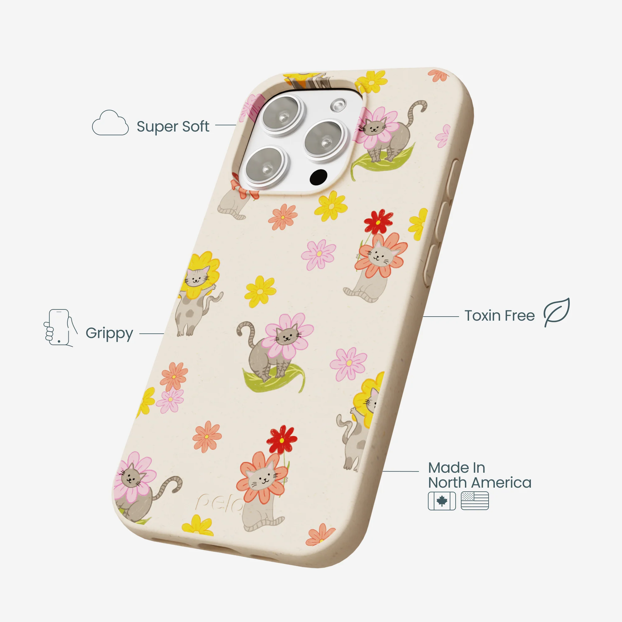 Seashell Flower Cats iPhone 16 Pro Max Case - Image 4