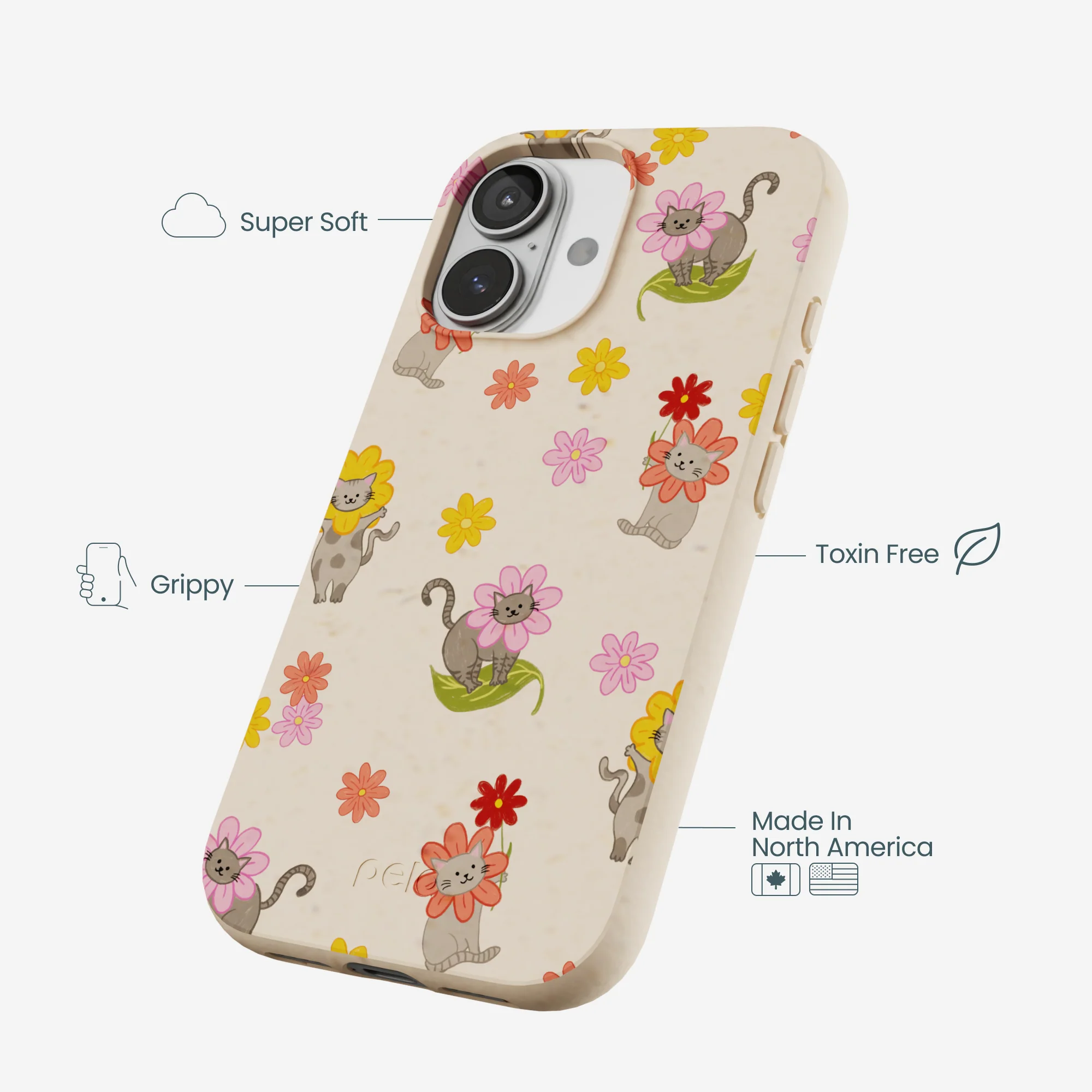 Seashell Flower Cats iPhone 17 Case - Image 4