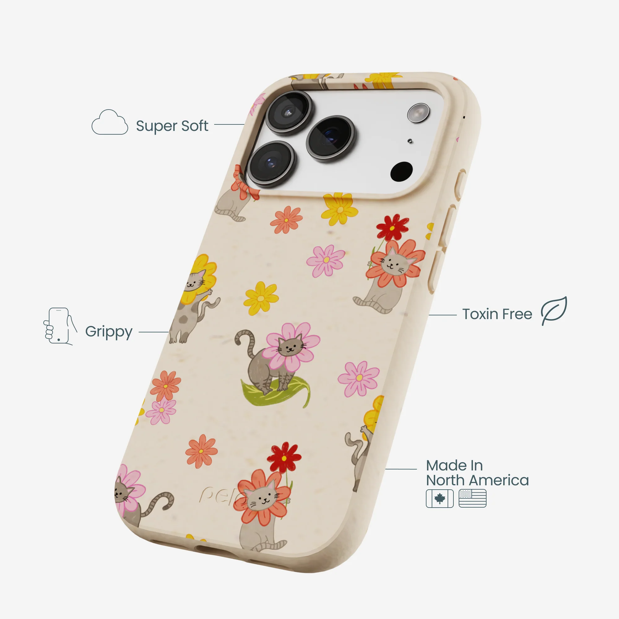 Seashell Flower Cats iPhone 17 Pro Case - Image 4