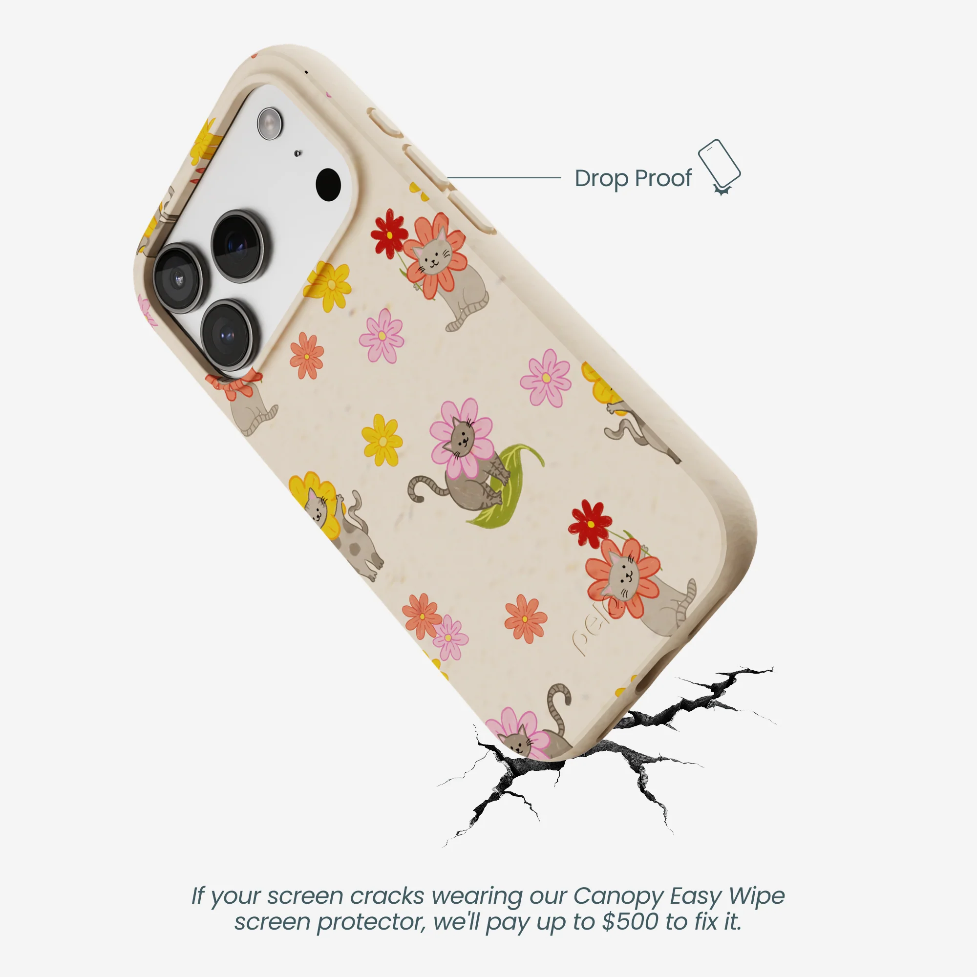 Seashell Flower Cats iPhone 17 Pro Case - Image 5