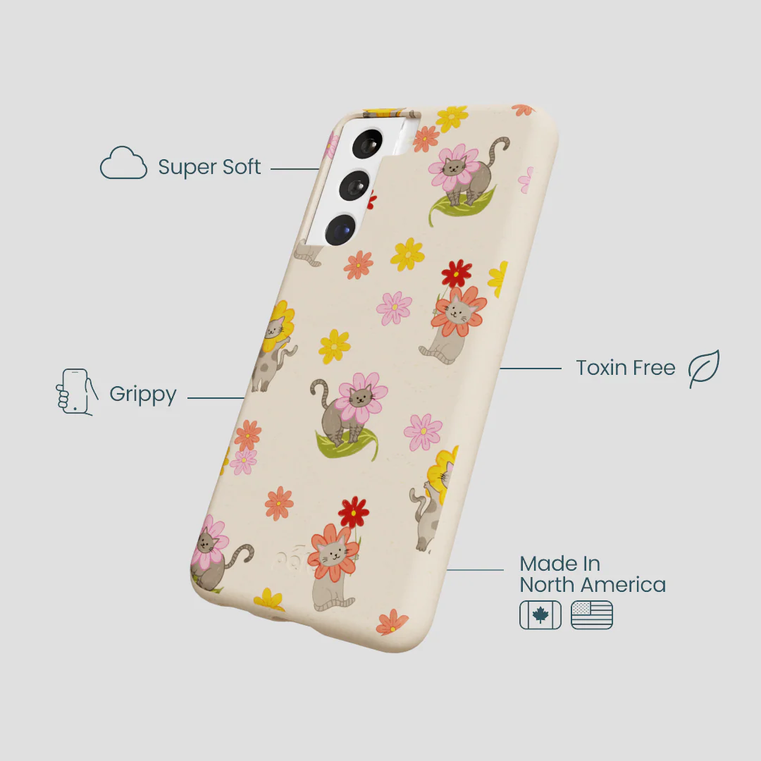 Seashell Flower Cats Samsung Galaxy S21 Case - Image 3