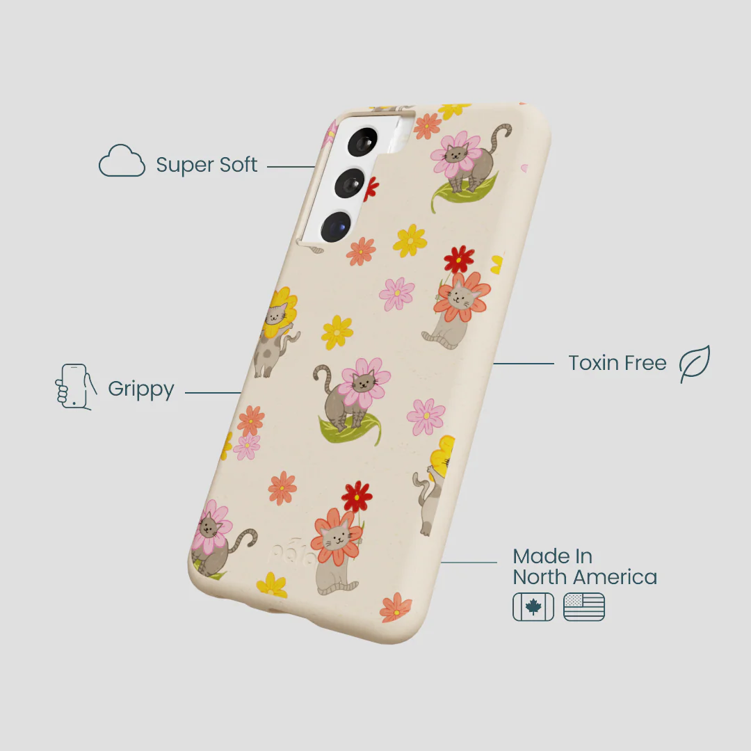 Seashell Flower Cats Samsung Galaxy S22 Case - Image 3