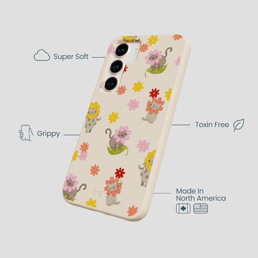 Seashell Flower Cats Samsung Galaxy S23 Case - Image 3