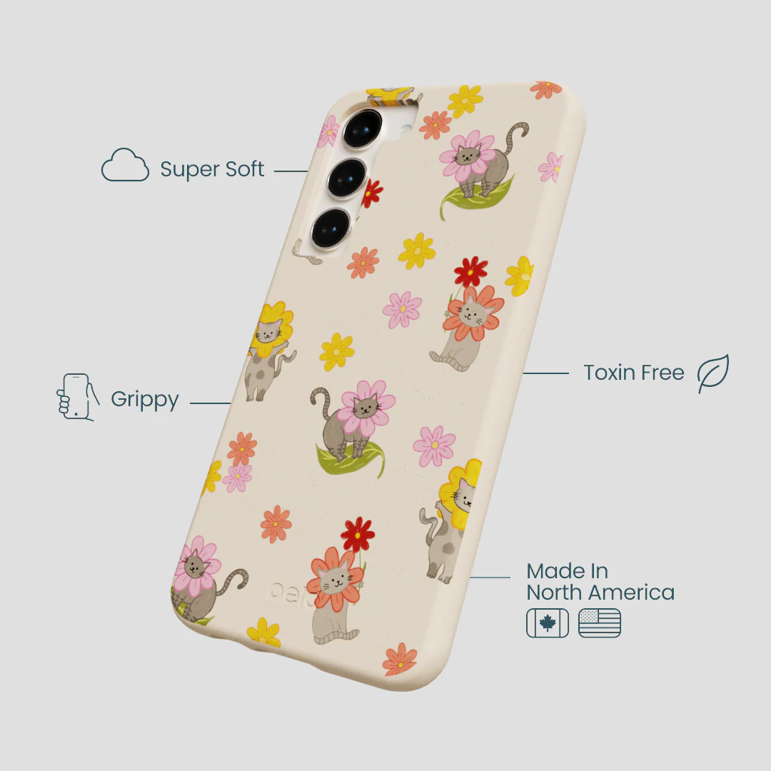 Seashell Flower Cats Samsung Galaxy S23+(Plus) Case - Image 3