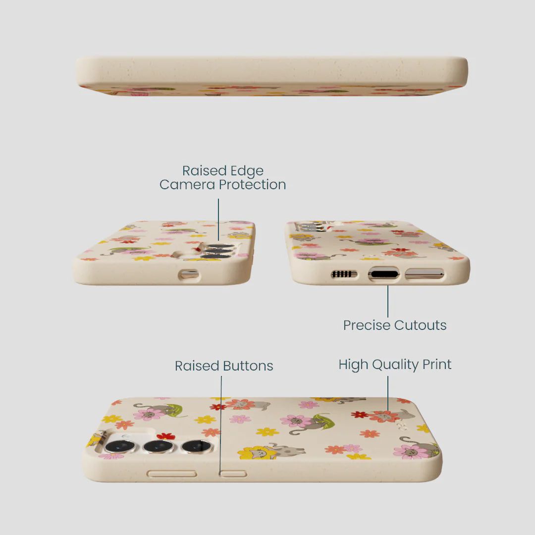 Seashell Flower Cats Samsung Galaxy S24 Case - Image 3