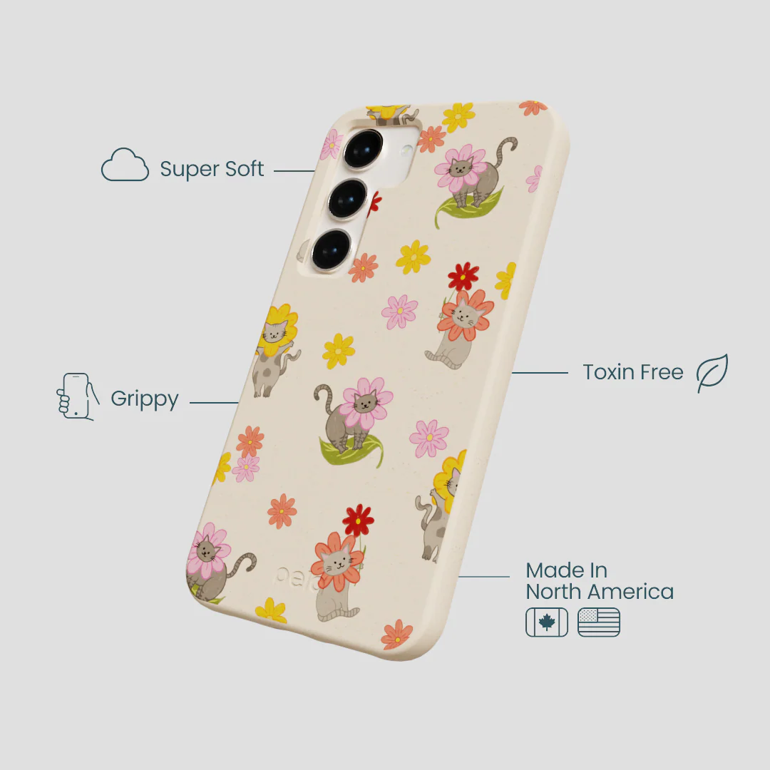 Seashell Flower Cats Samsung Galaxy S24 Case - Image 4