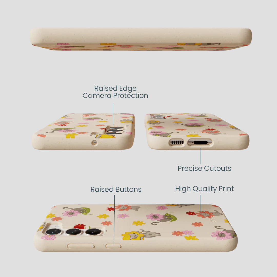 Seashell Flower Cats Samsung Galaxy S24+(Plus) Case - Image 3