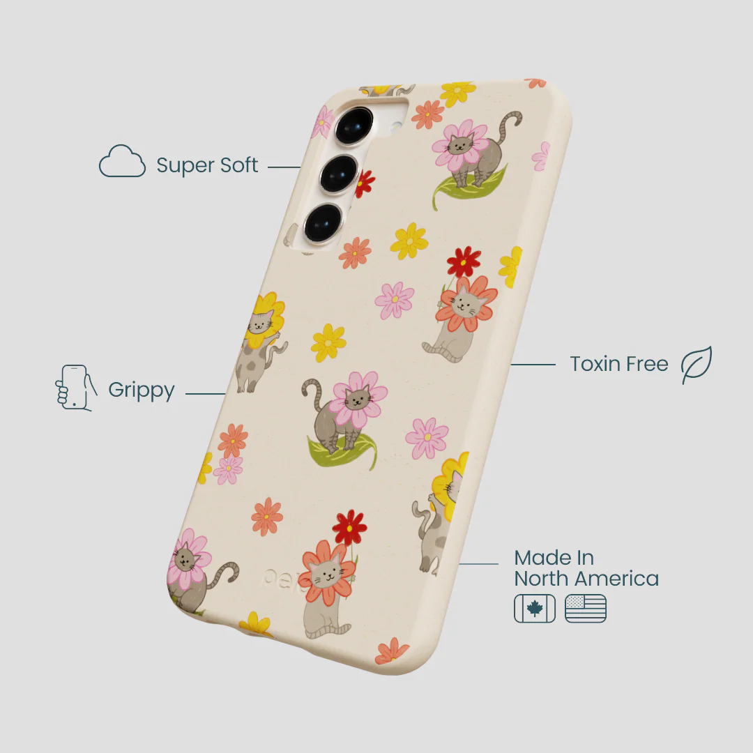 Seashell Flower Cats Samsung Galaxy S24+(Plus) Case - Image 4