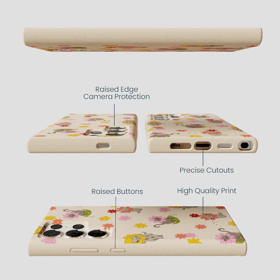 Seashell Flower Cats Samsung Galaxy S24 Ultra Case - Image 3