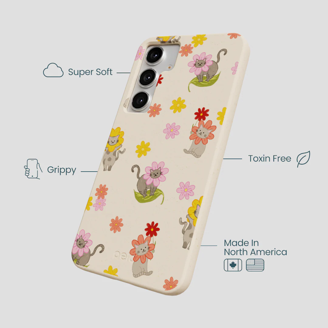 Seashell Flower Cats Samsung Galaxy S25+(Plus) Case - Image 4