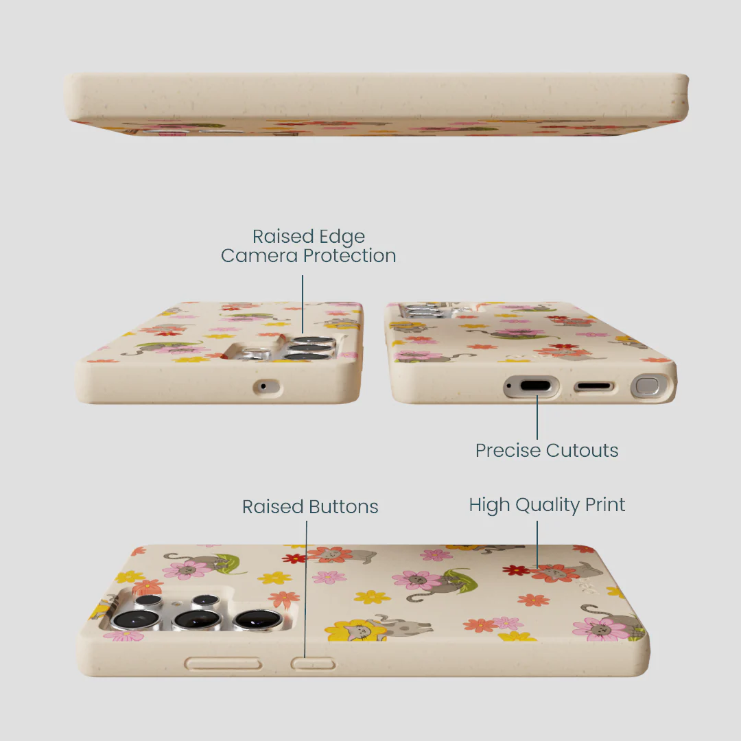 Seashell Flower Cats Samsung Galaxy S25 Ultra Case - Image 3