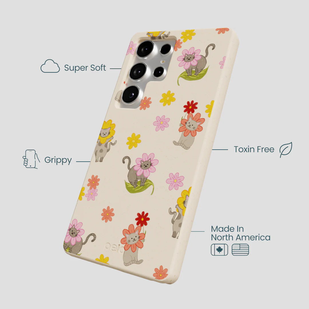 Seashell Flower Cats Samsung Galaxy S25 Ultra Case - Image 4