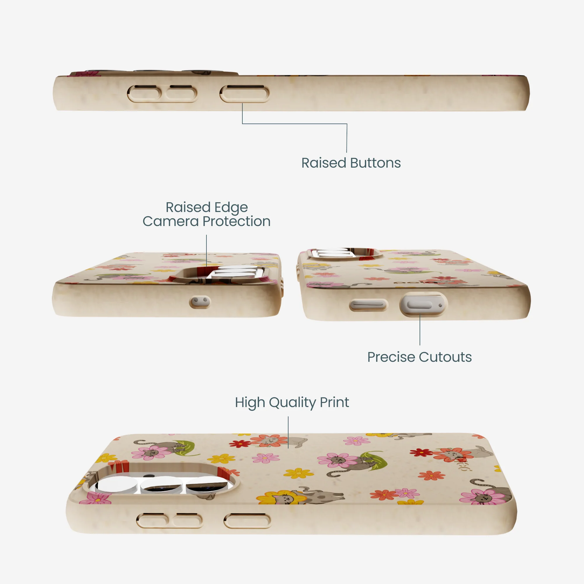 Seashell Flower Cats Samsung Galaxy S26 Case - Image 2