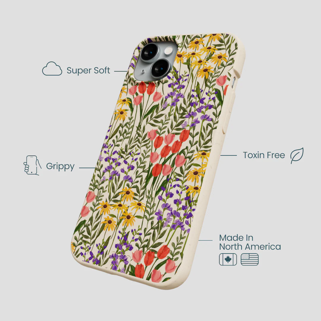 Seashell Flower Field iPhone 14 Plus Case - Image 4