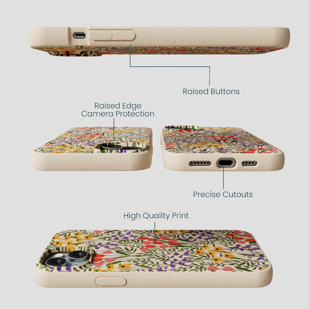 Seashell Flower Field iPhone 15 Plus Case - Image 3