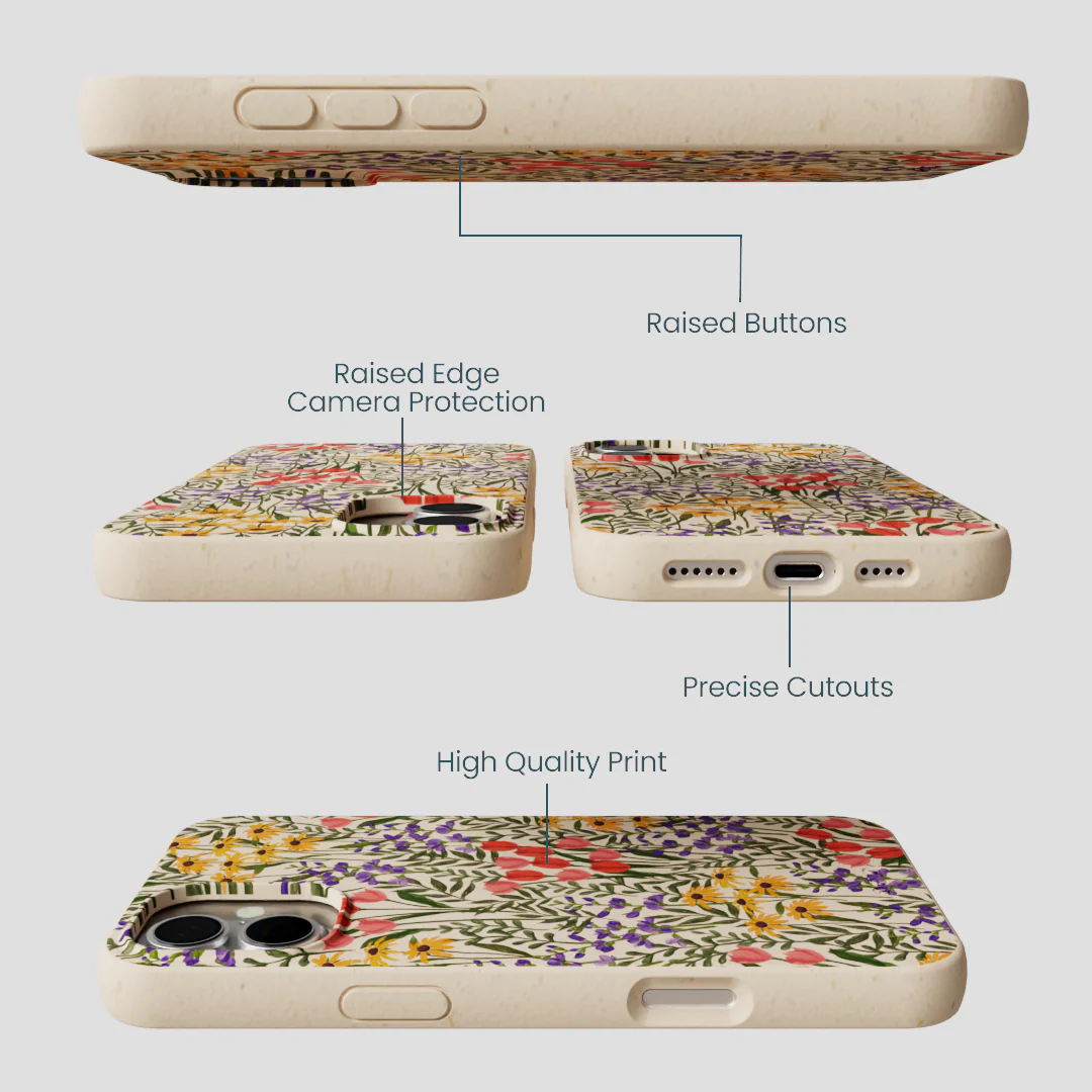 Seashell Flower Field iPhone 16 Plus Case - Image 3
