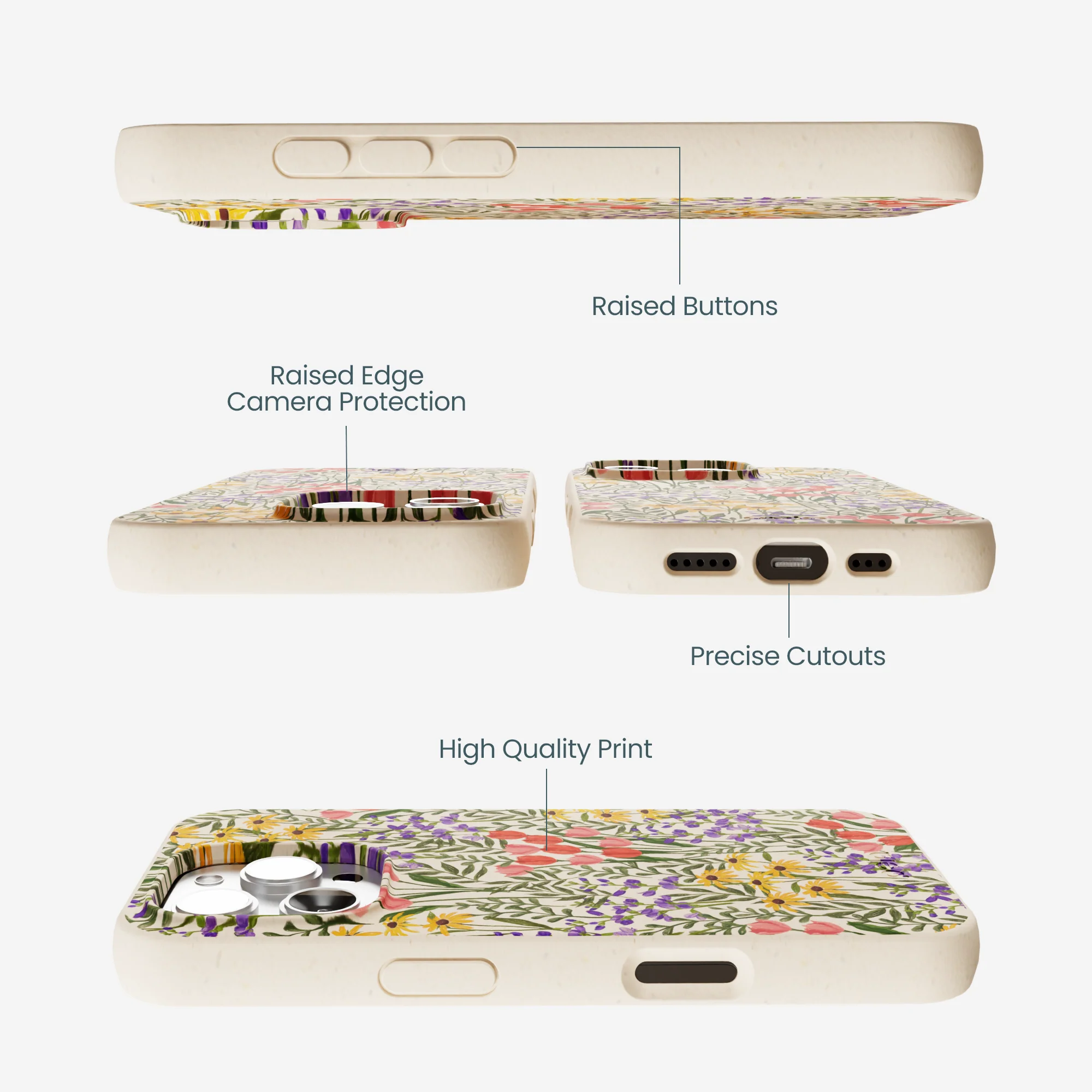 Seashell Flower Field iPhone 16 Pro Max Case - Image 3