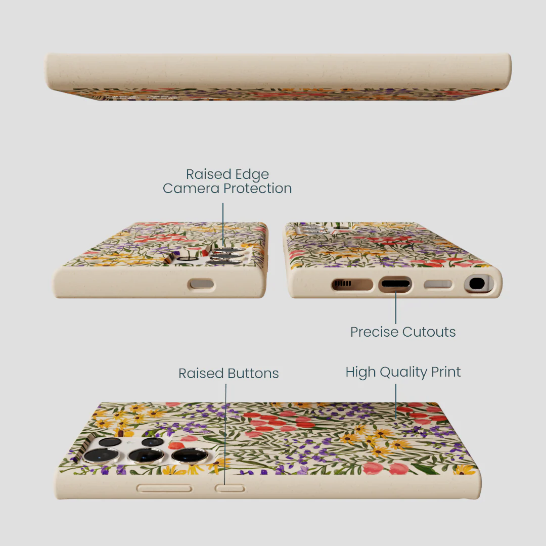 Seashell Flower Field Samsung Galaxy S24 Ultra Case - Image 3