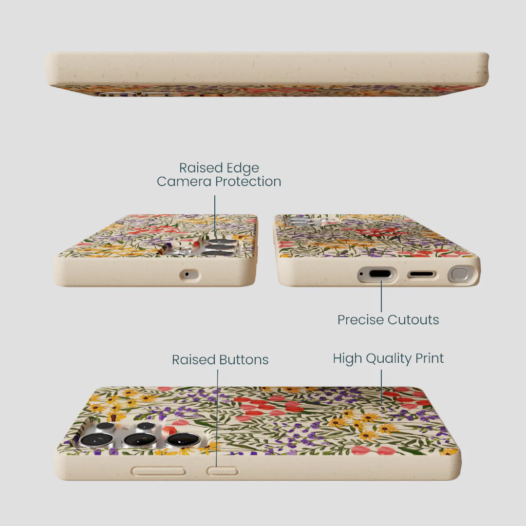 Seashell Flower Field Samsung Galaxy S25 Ultra Case - Image 3