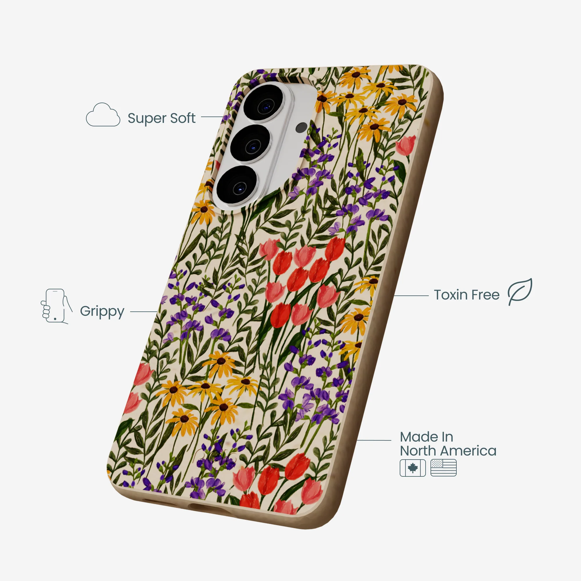Seashell Flower Field Samsung Galaxy S26 Case - Image 4