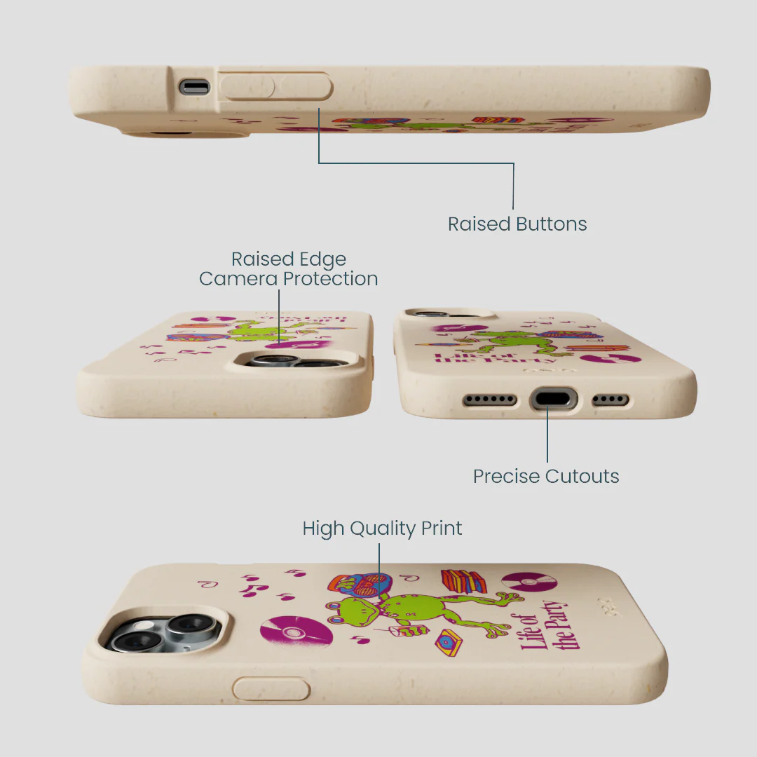 Seashell Frog Party iPhone 15 Plus Case - Image 3