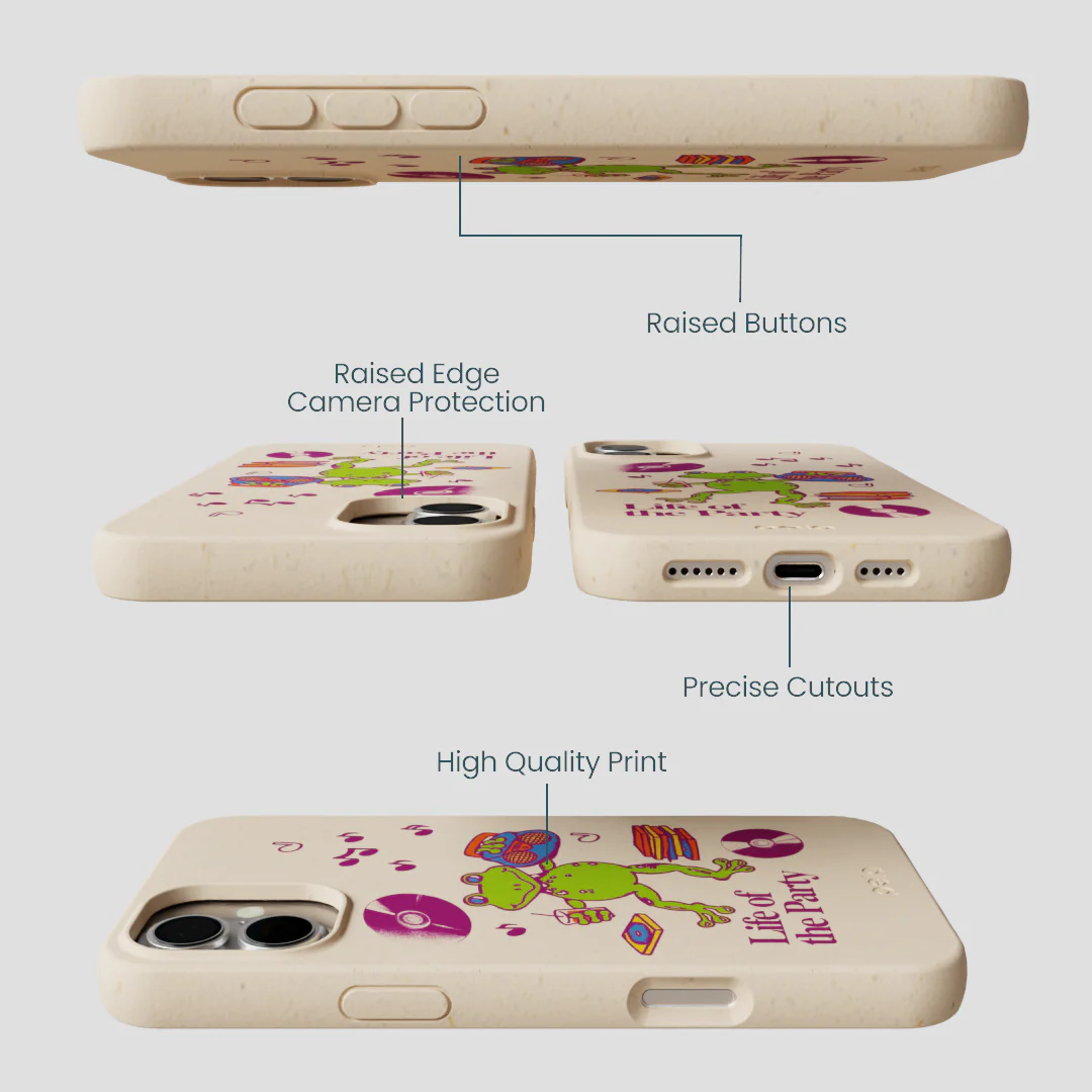 Seashell Frog Party iPhone 16 Plus Case - Image 3
