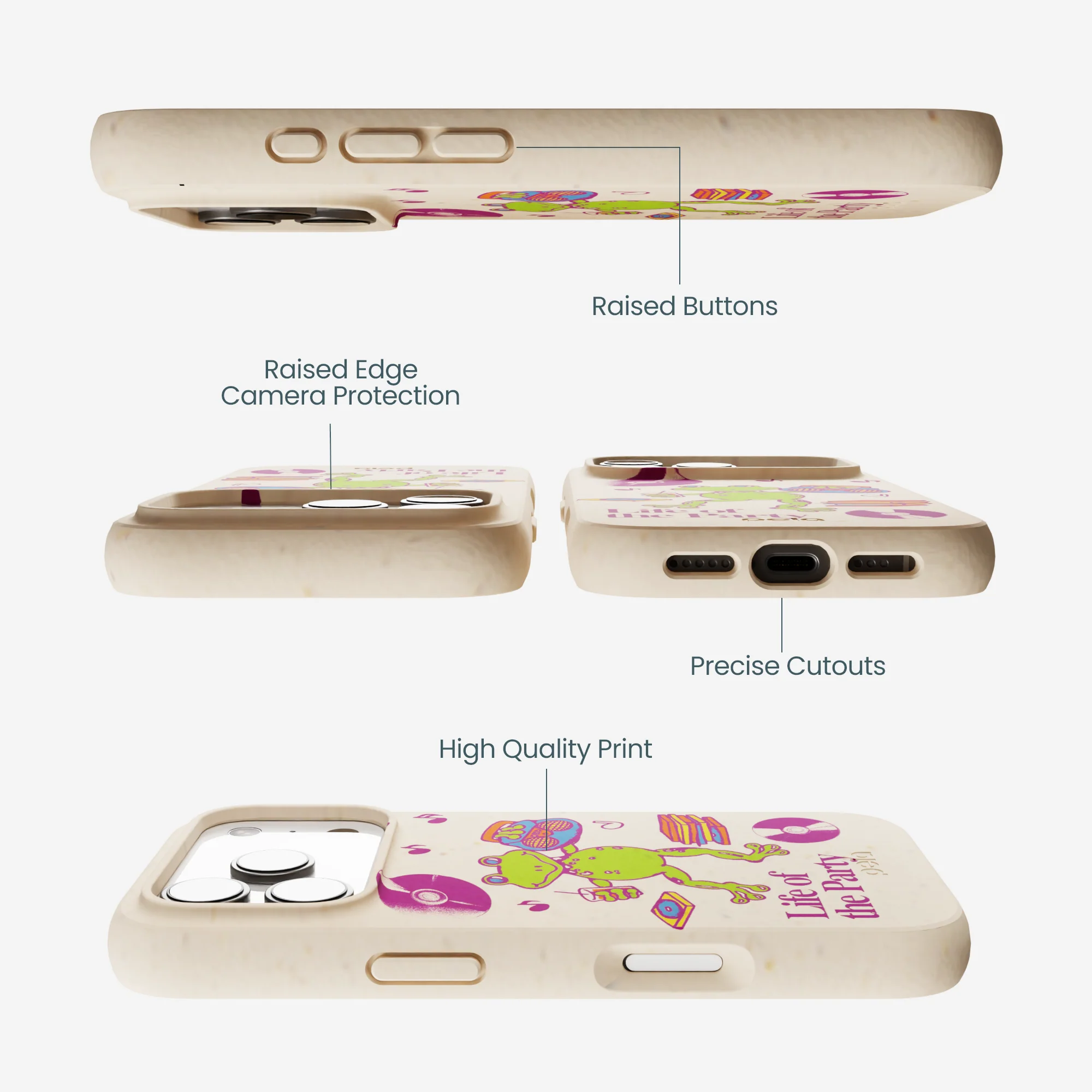Seashell Frog Party iPhone 17 Pro Case - Image 3