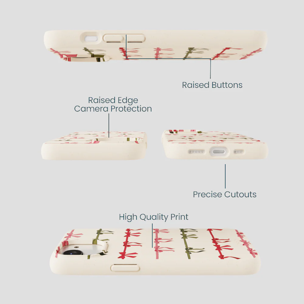 Seashell Holiday Bows iPhone 16e/17e Case - Image 3