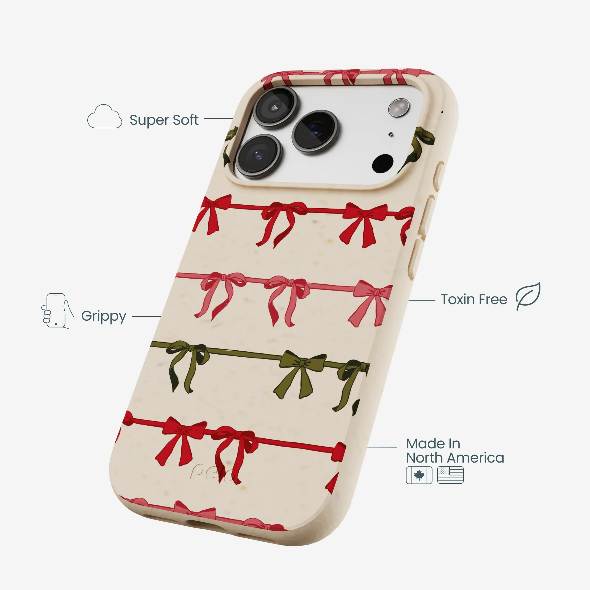 Seashell Holiday Bows iPhone 17 Pro Case - Image 4