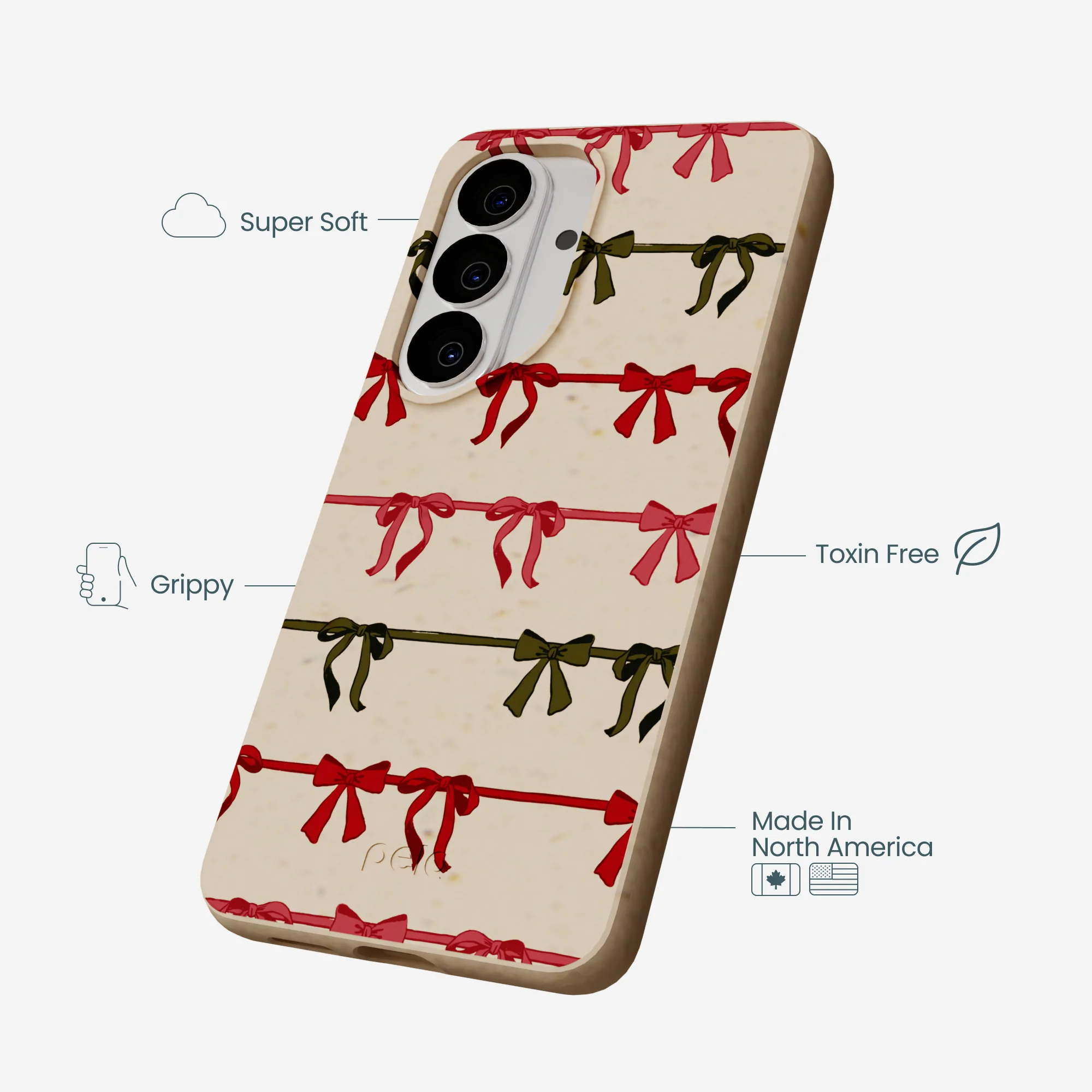 Seashell Holiday Bows Samsung Galaxy S26 Case - Image 4