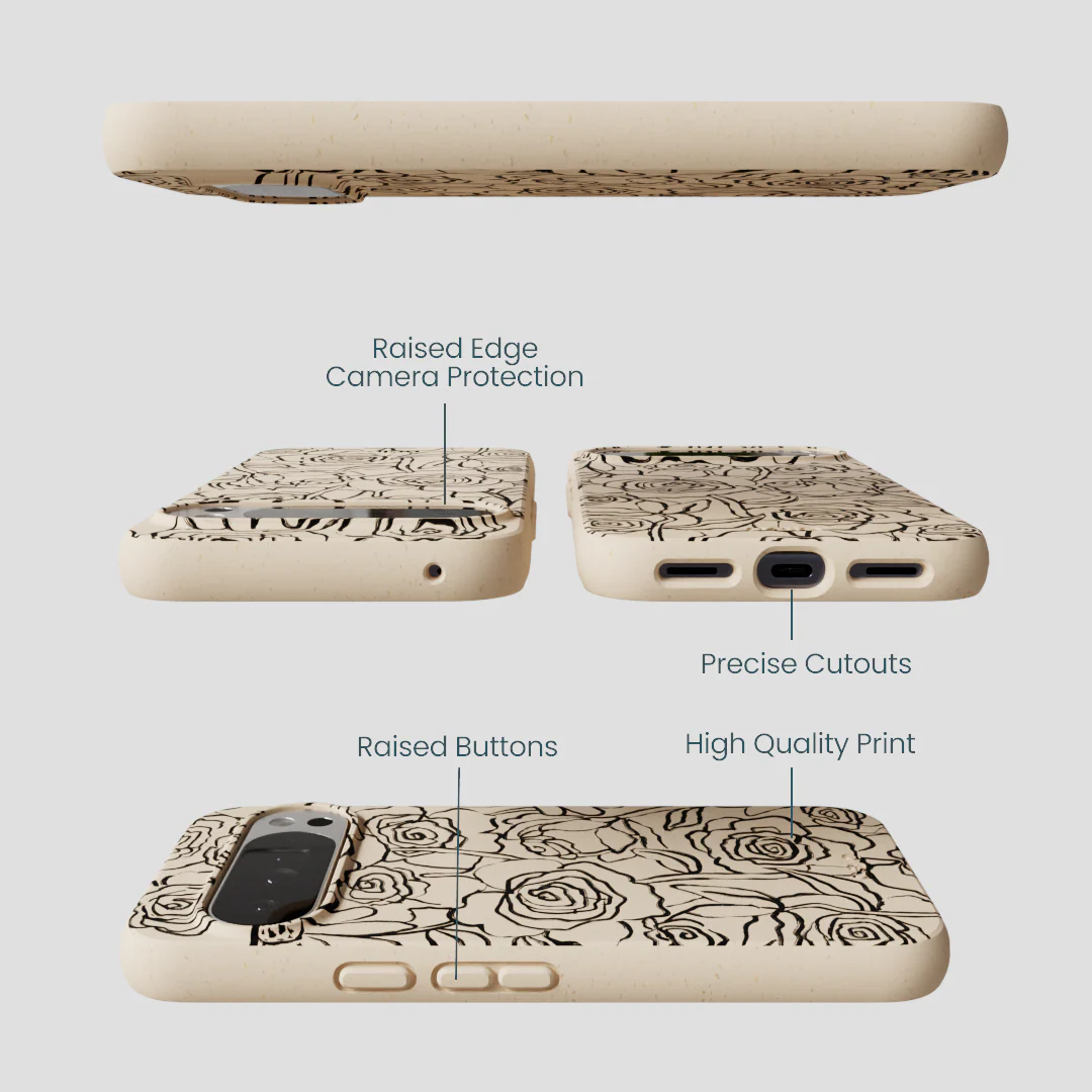Seashell Inked Blooms Google Pixel 10 Pro XL Case - Image 3