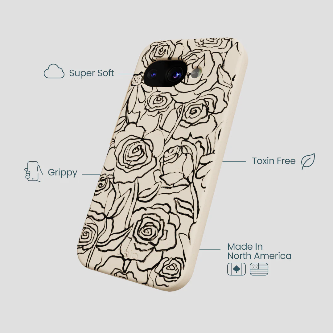 Seashell Inked Blooms Google Pixel 9a Case - Image 4