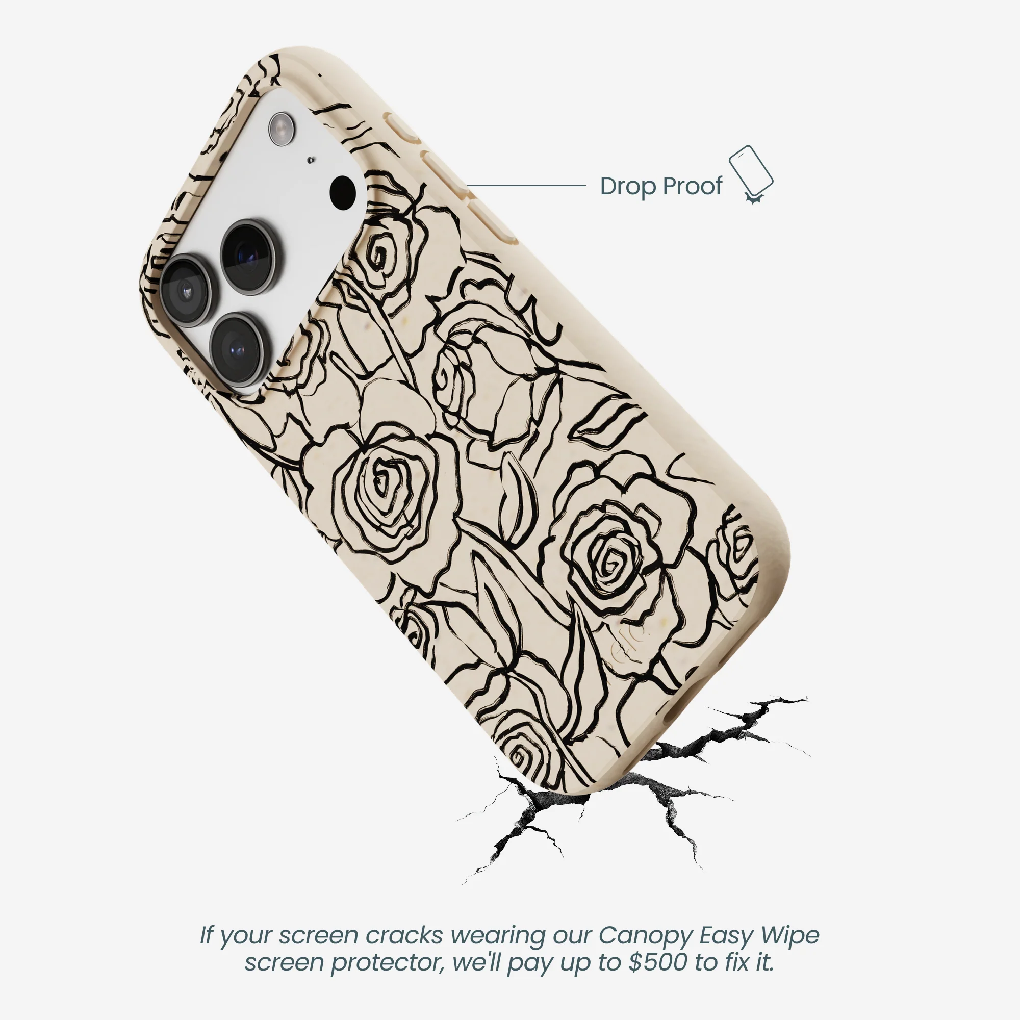 Seashell Inked Blooms iPhone 17 Pro Case - Image 5