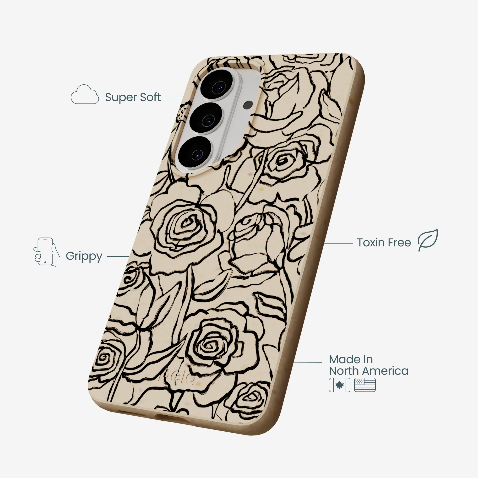 Seashell Inked Blooms Samsung Galaxy S26 Case - Image 4
