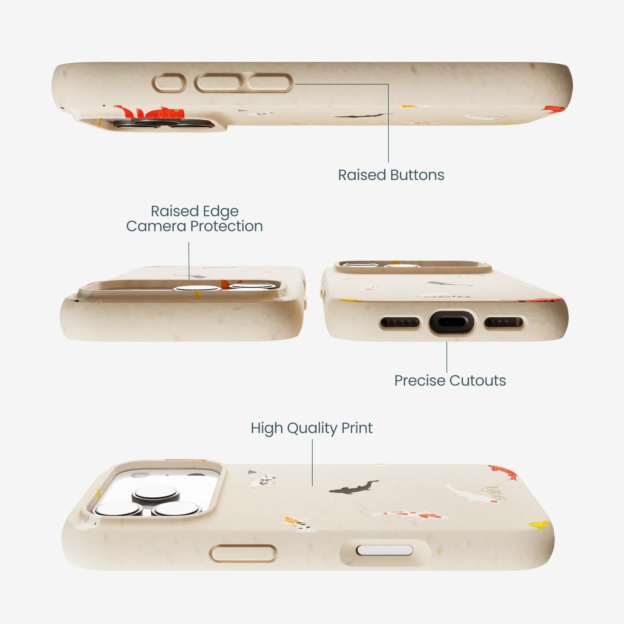 Seashell Lil Koi iPhone 17 Pro Case - Image 3