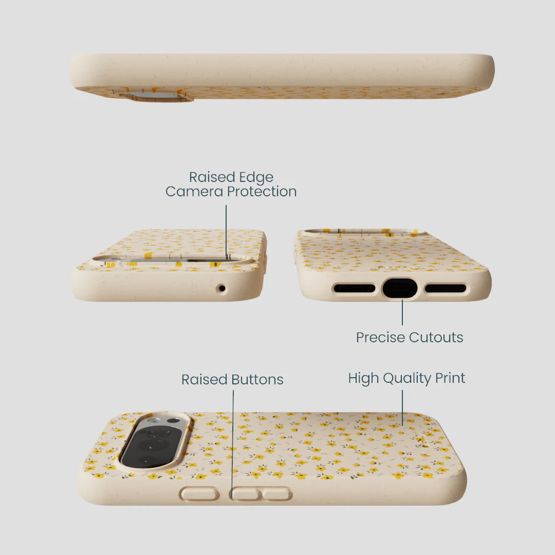 Seashell Little Yellow Flowers Google Pixel 10/10 Pro Case - Image 3