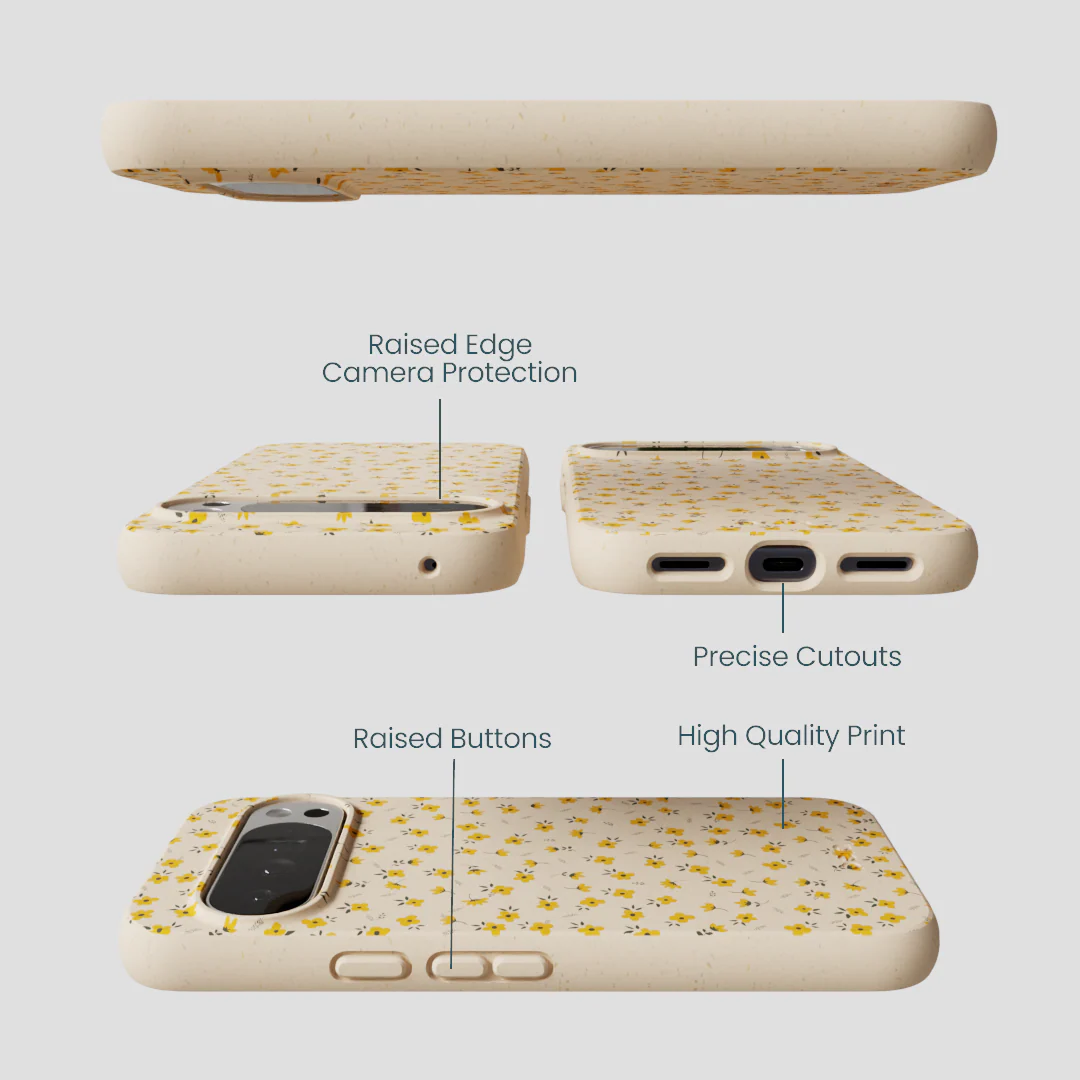 Seashell Little Yellow Flowers Google Pixel 10 Pro XL Case - Image 3