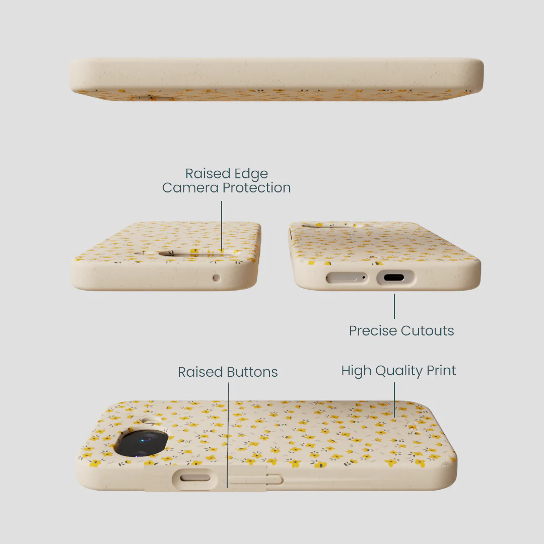 Seashell Little Yellow Flowers Google Pixel 9a Case - Image 3