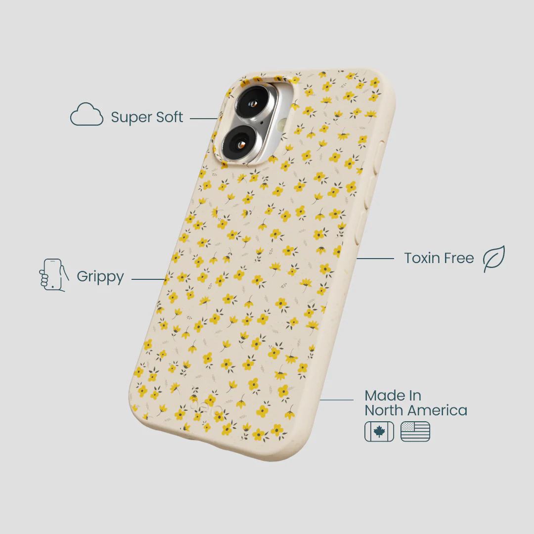 Seashell Little Yellow Flowers iPhone 16 Case - Image 4