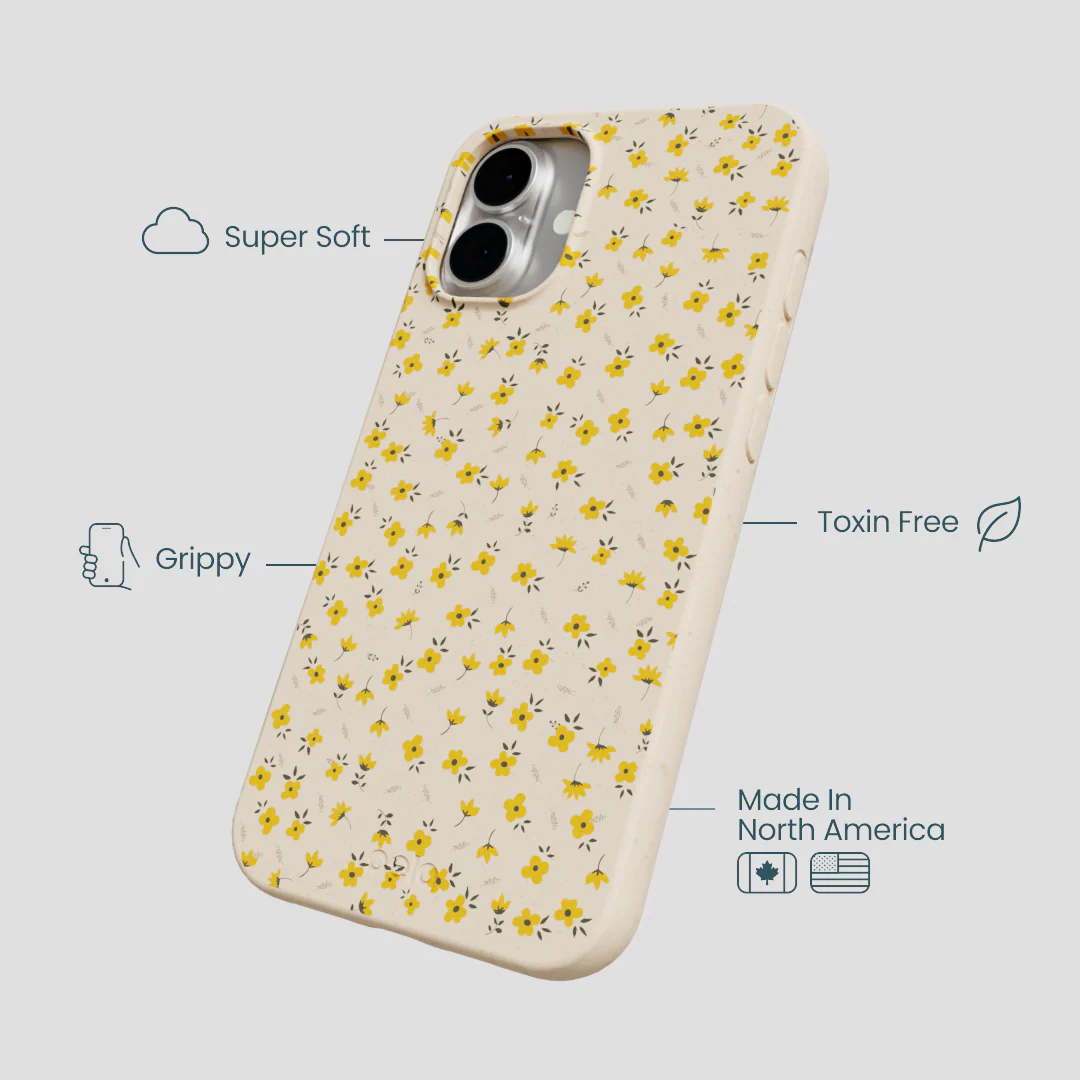 Seashell Little Yellow Flowers iPhone 16 Plus Case - Image 4