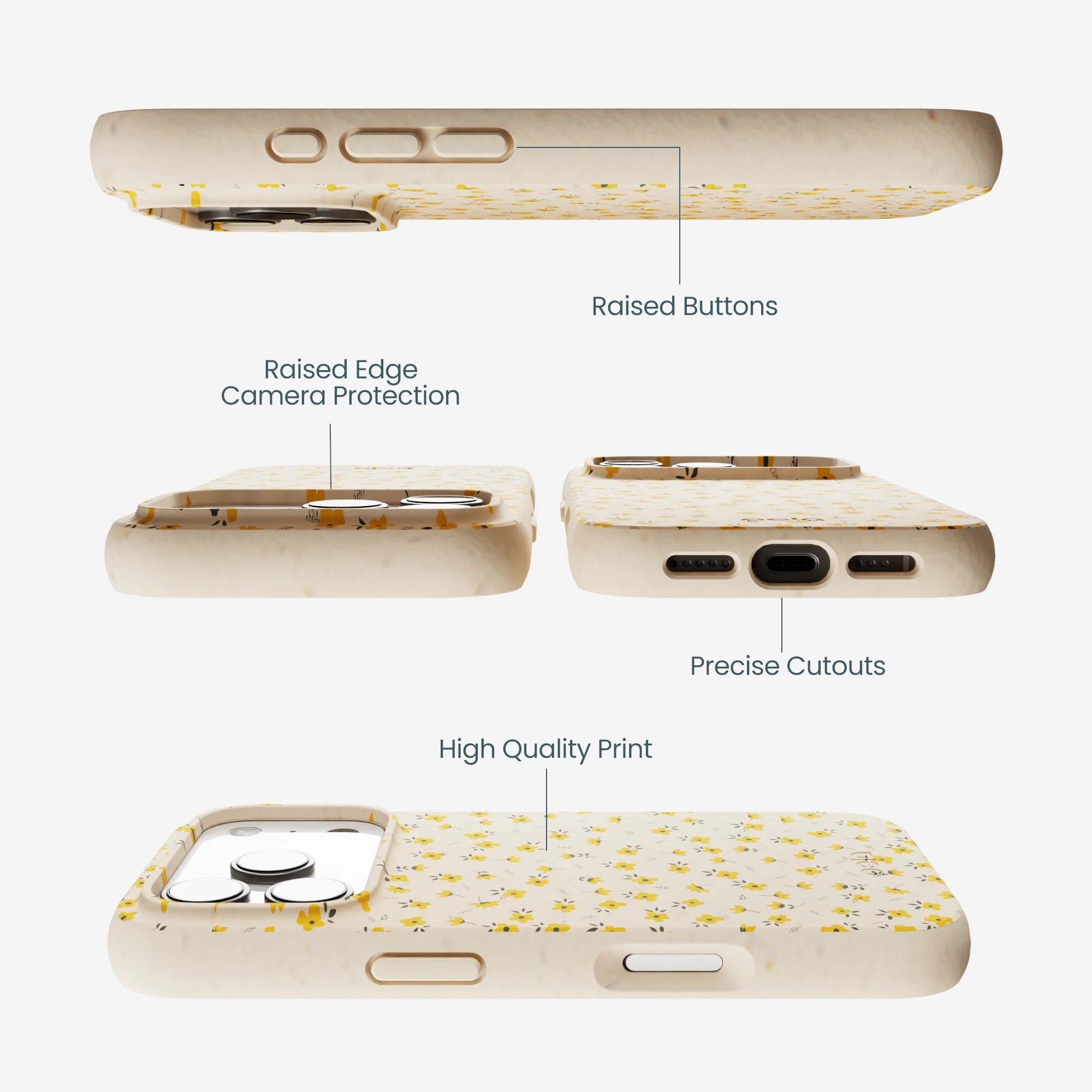 Seashell Little Yellow Flowers iPhone 17 Pro Case - Image 3