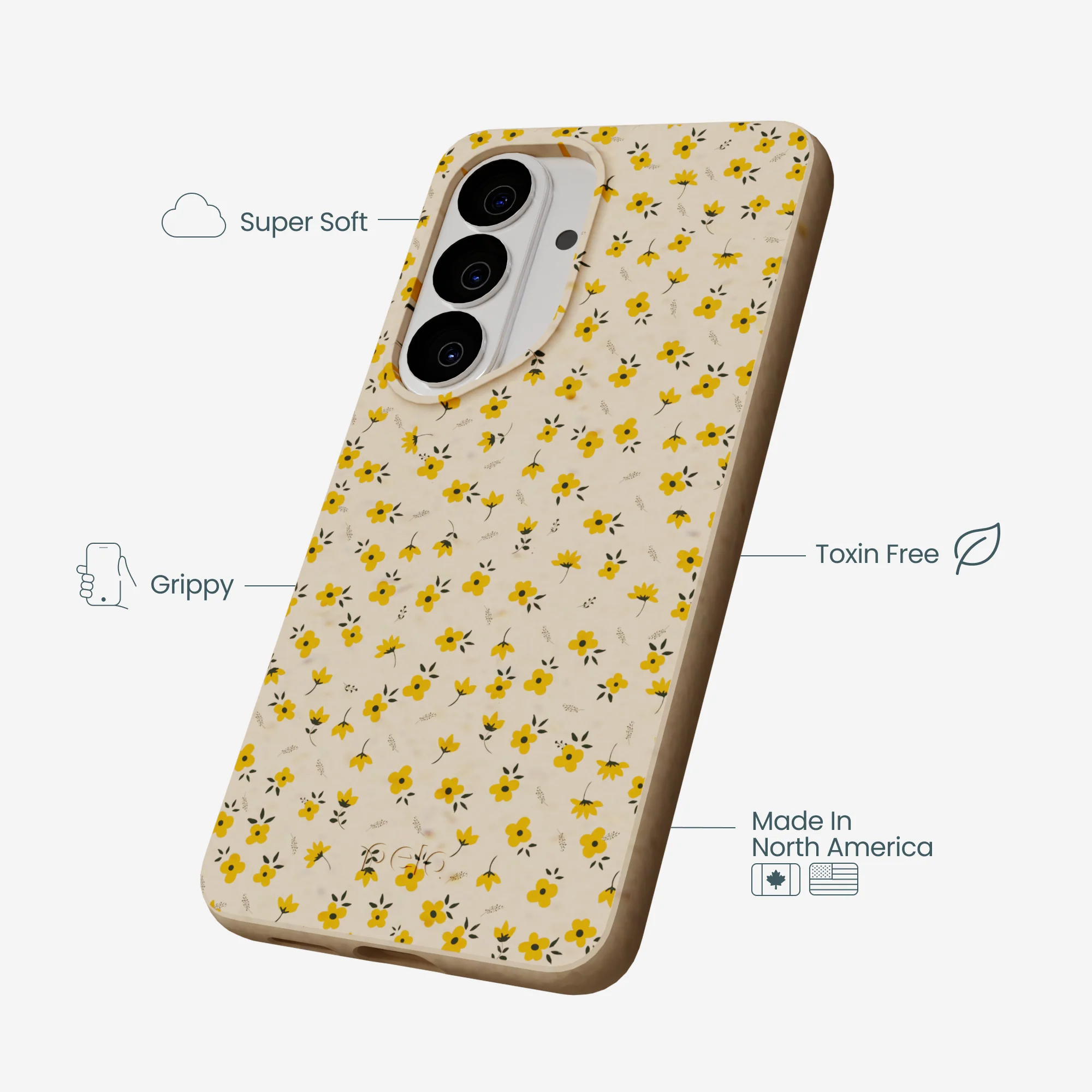 Seashell Little Yellow Flowers Samsung Galaxy S26 Case - Image 4