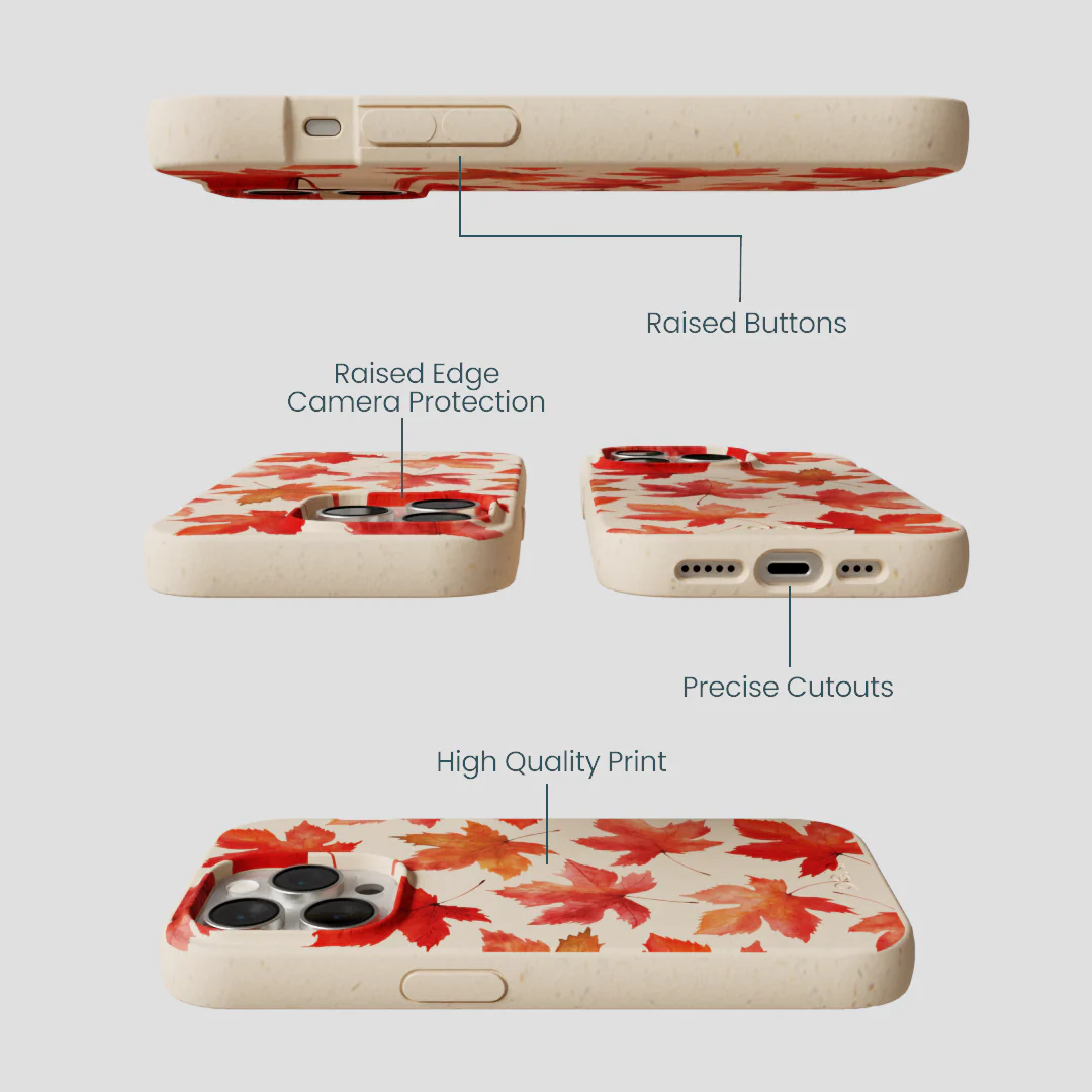 Seashell Maple Leaf iPhone 14 Pro Case - Image 3
